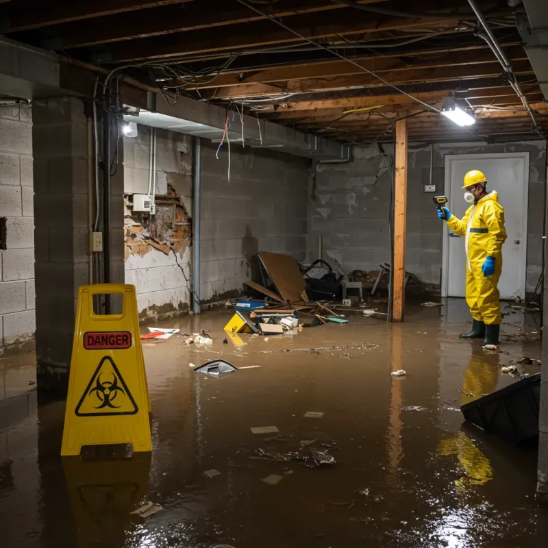 Flooded Basement Electrical Hazard in Monte Alto, TX Property